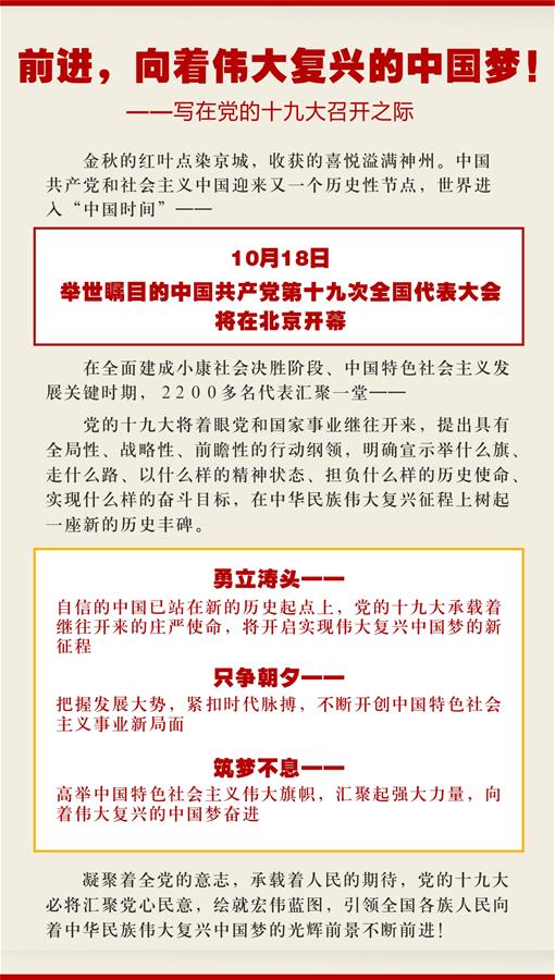 (新华全媒头条·图文互动)(1)前进,向着伟大复兴的中国梦!——写在党的十九大召开之际